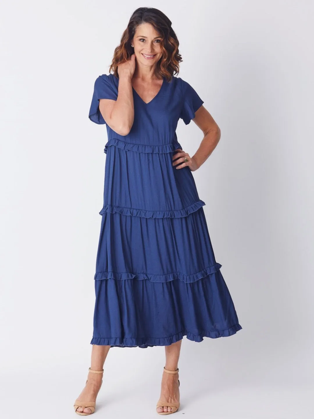 Ruffle Tier Dress - Ink 26527-S