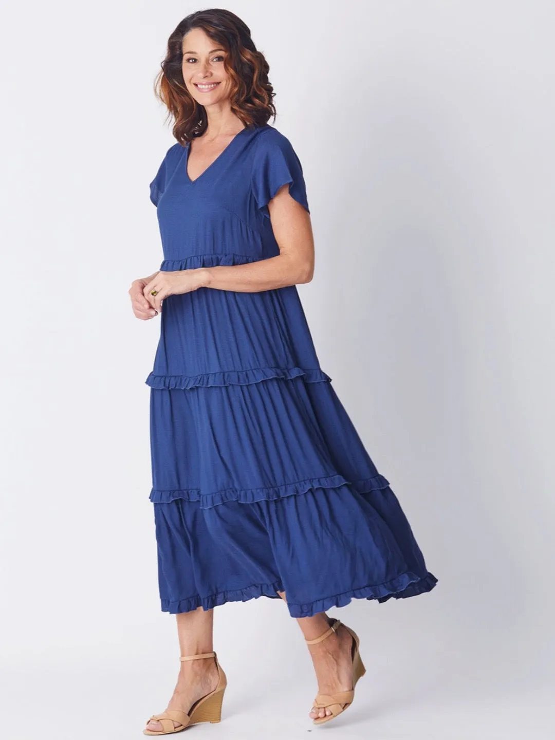 Ruffle Tier Dress - Ink 26527-S