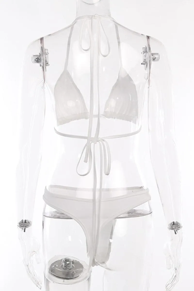 SA624 Crochet Beach Cover Up And Bikini Set