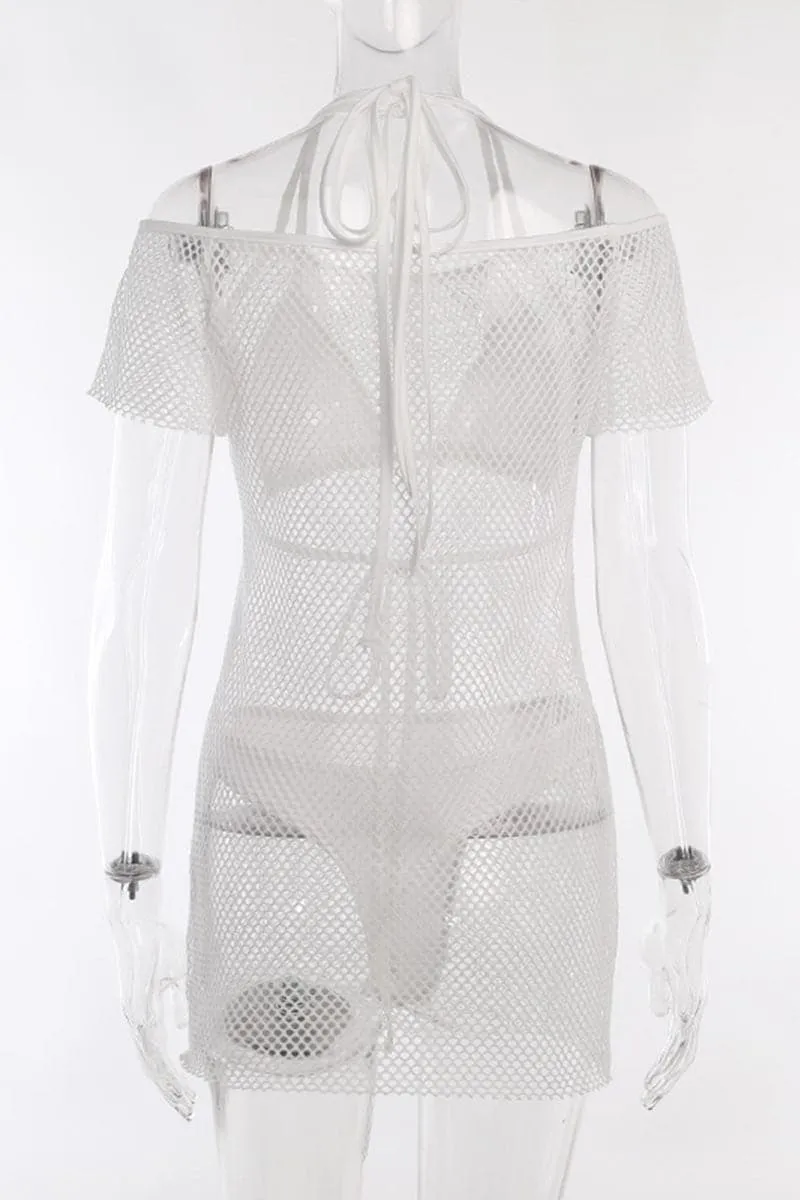 SA624 Crochet Beach Cover Up And Bikini Set