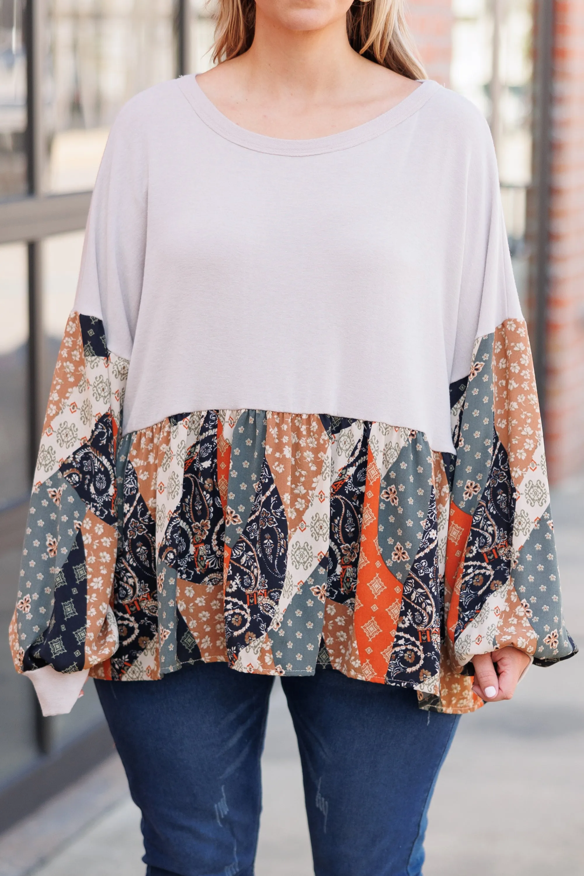 Saddle Up Girl Top, Taupe