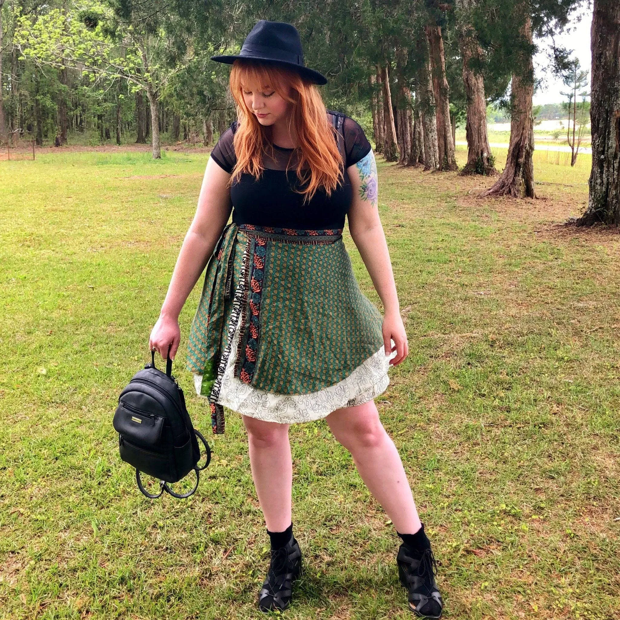 Seconds and Surplus Knee-Length-Mini Sari Wrap Skirts