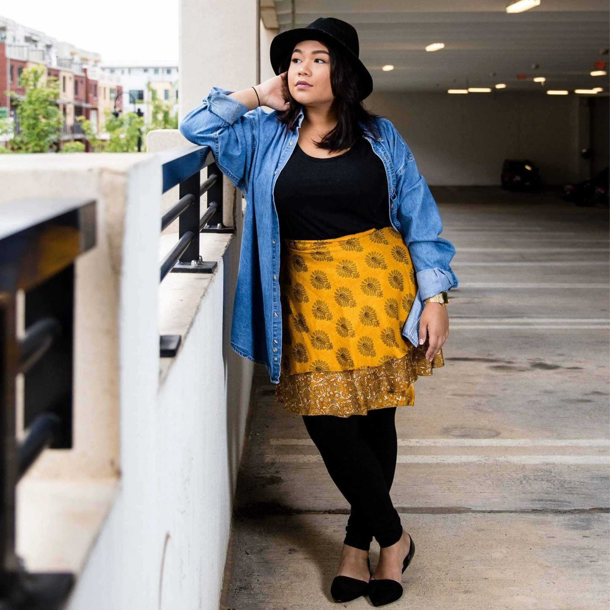 Seconds and Surplus Knee-Length-Mini Sari Wrap Skirts