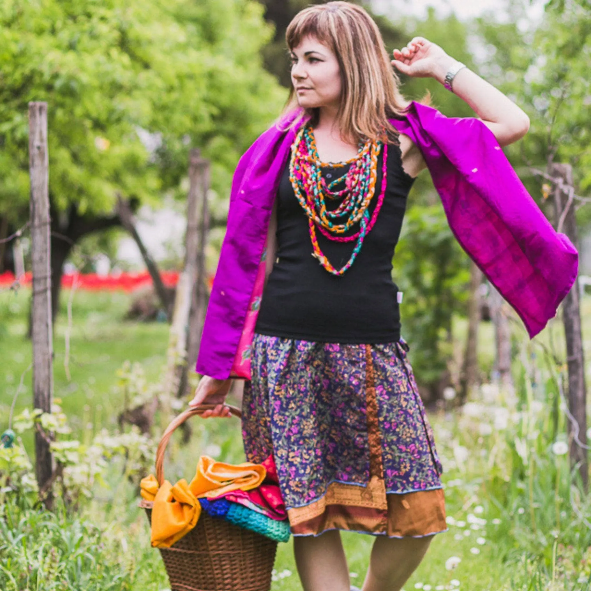Seconds and Surplus Knee-Length-Mini Sari Wrap Skirts