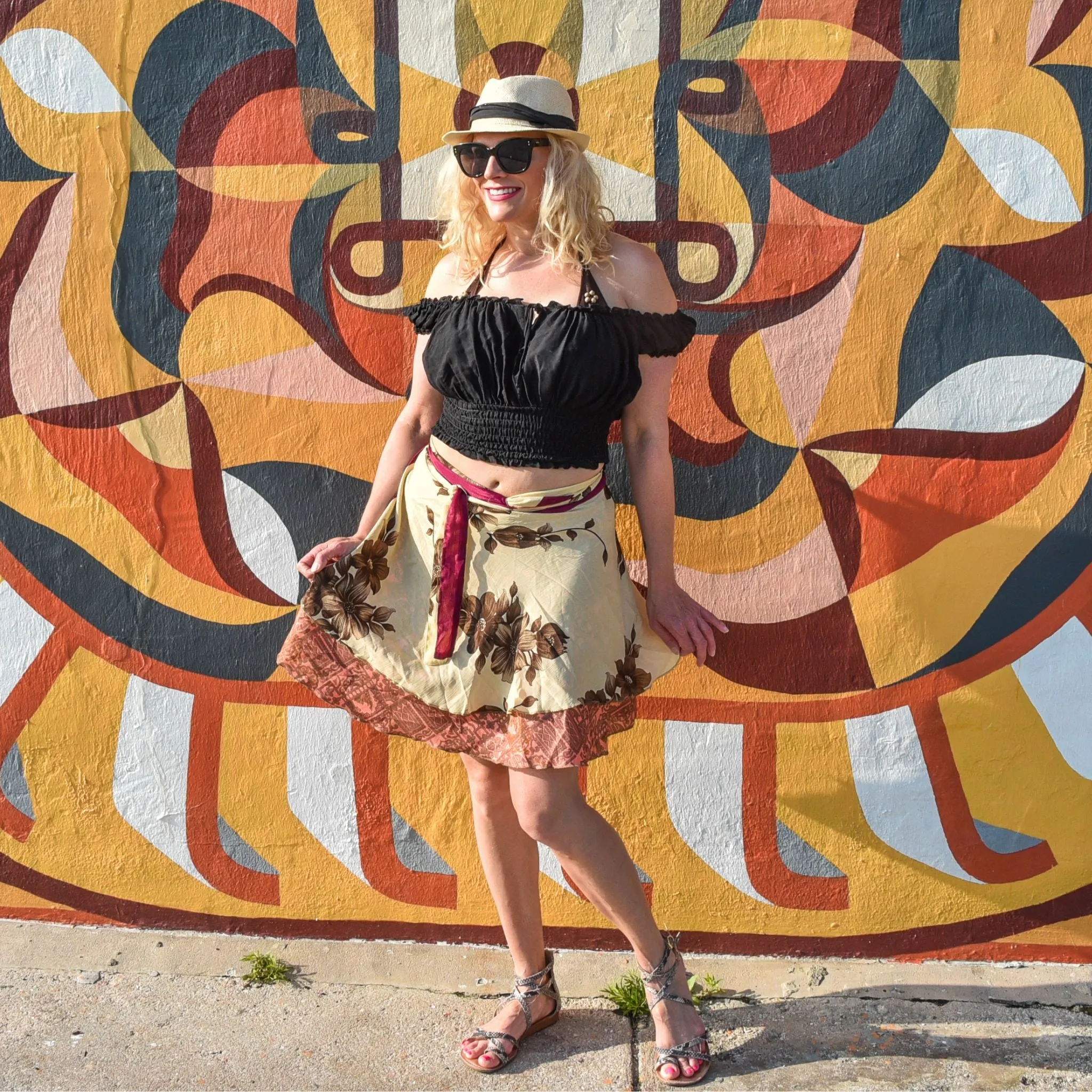 Seconds and Surplus Knee-Length-Mini Sari Wrap Skirts