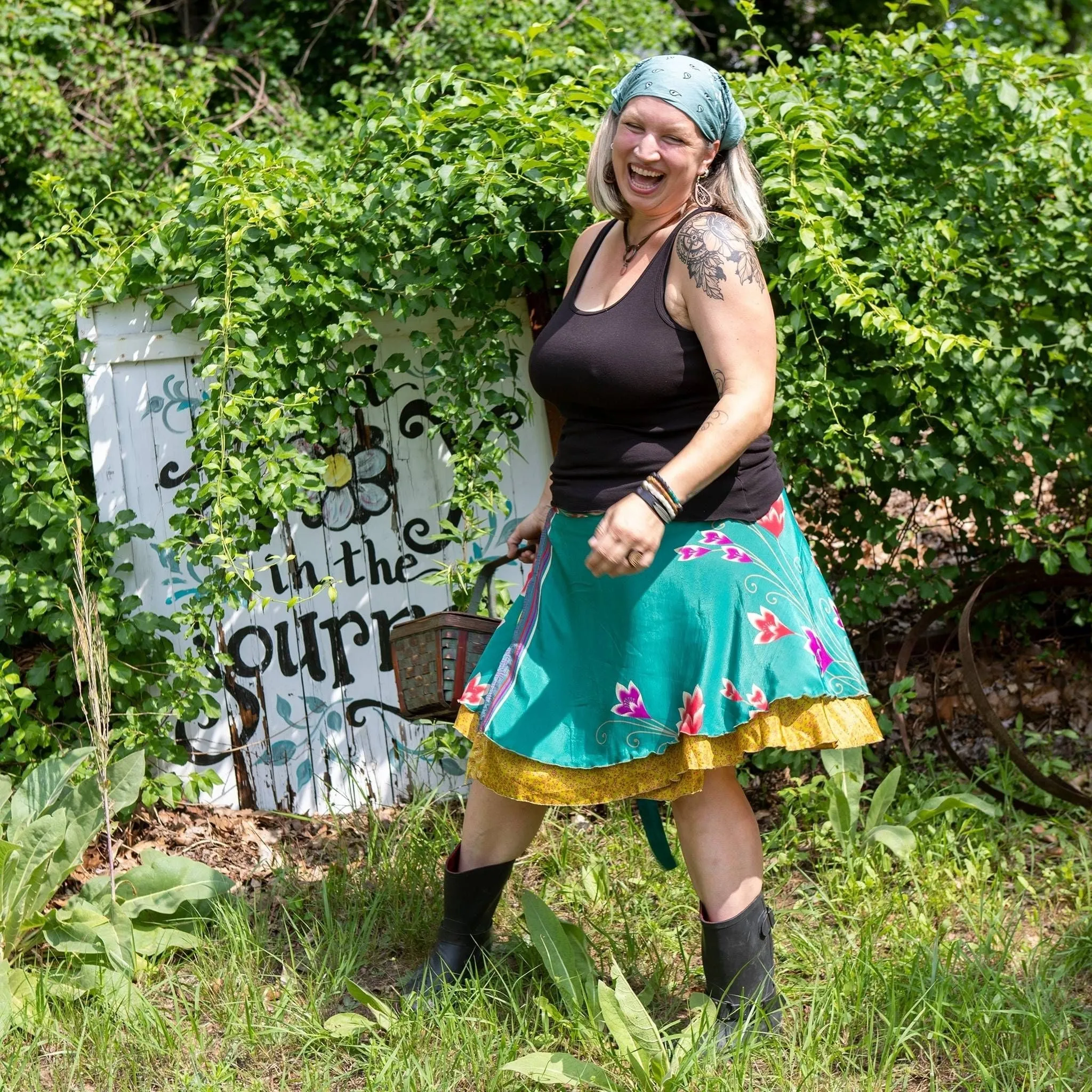 Seconds and Surplus Knee-Length-Mini Sari Wrap Skirts
