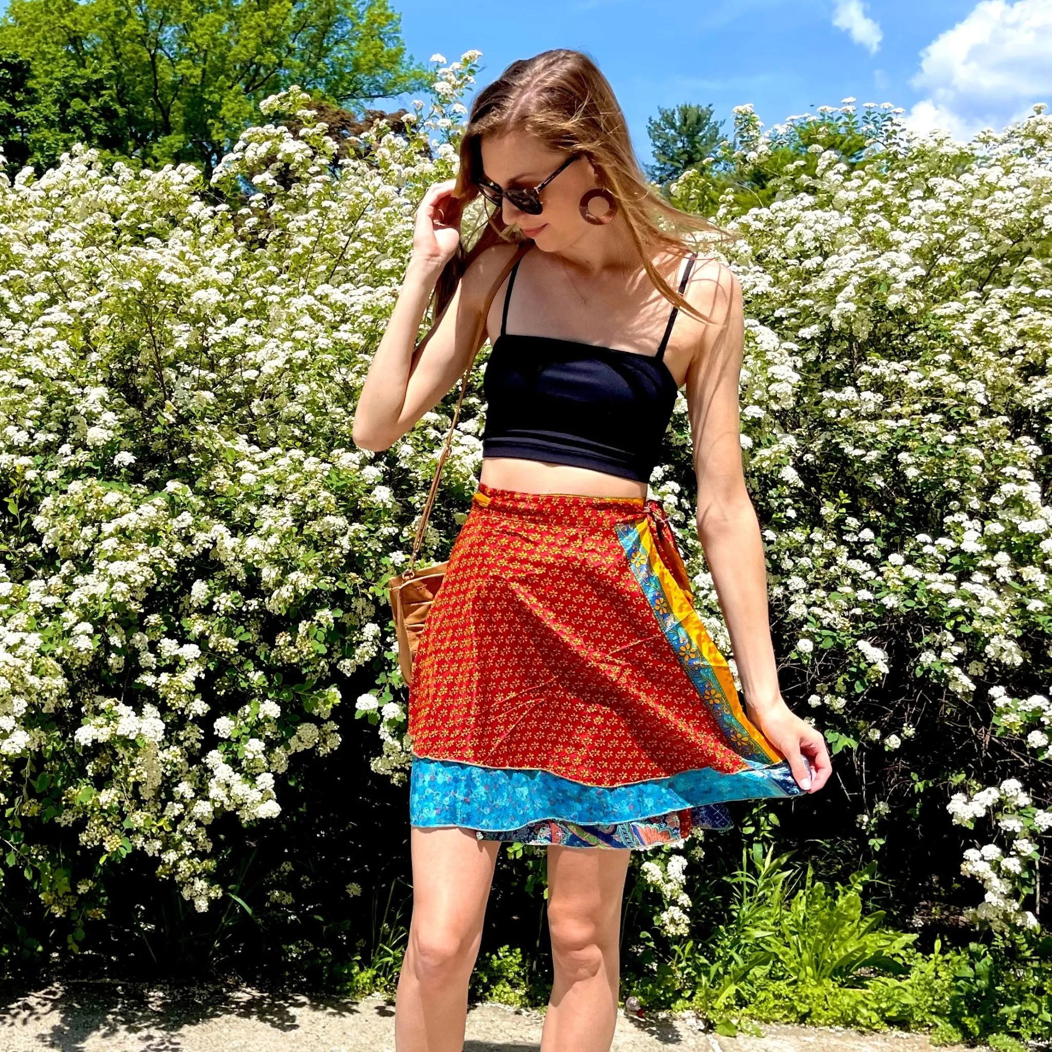 Seconds and Surplus Knee-Length-Mini Sari Wrap Skirts