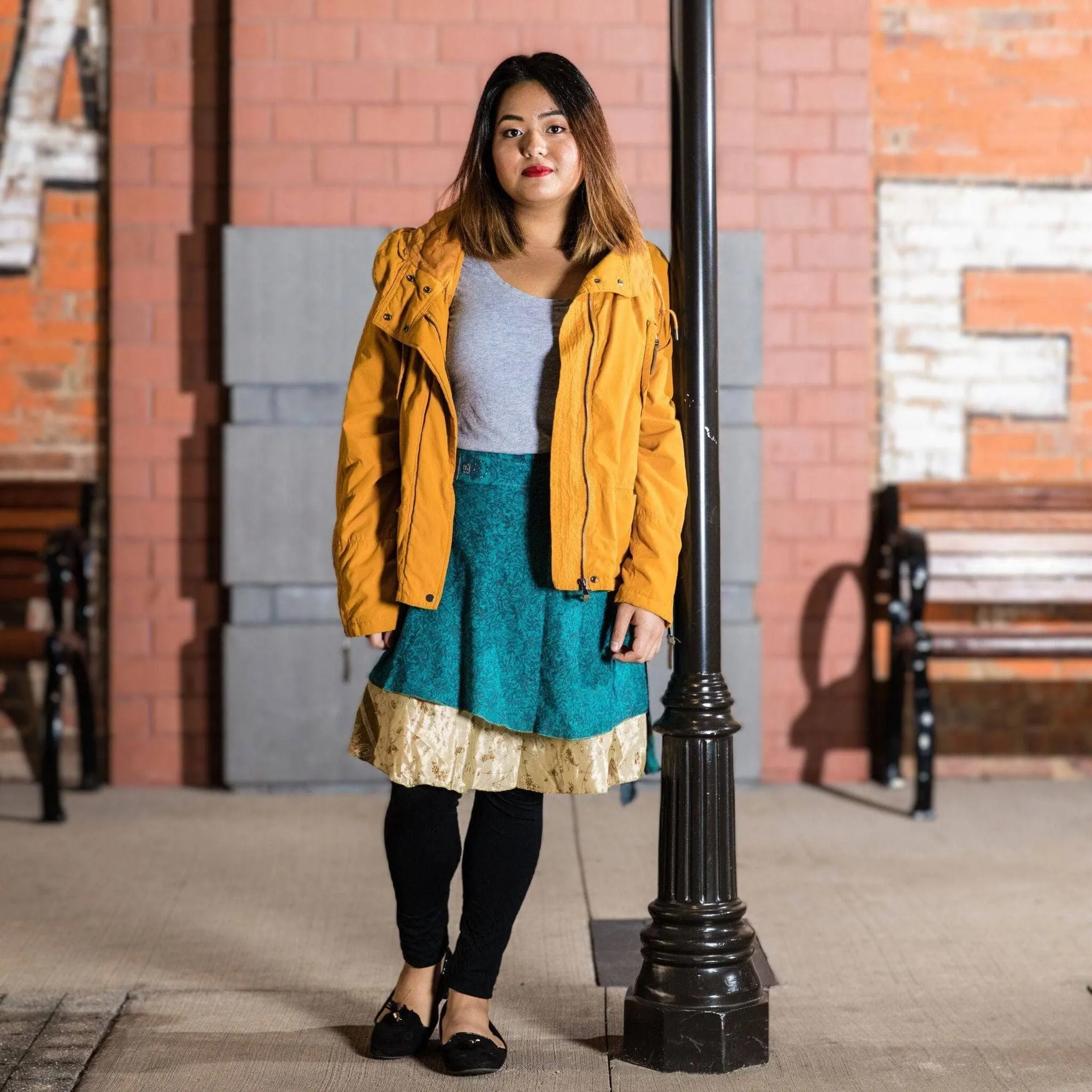 Seconds and Surplus Knee-Length-Mini Sari Wrap Skirts