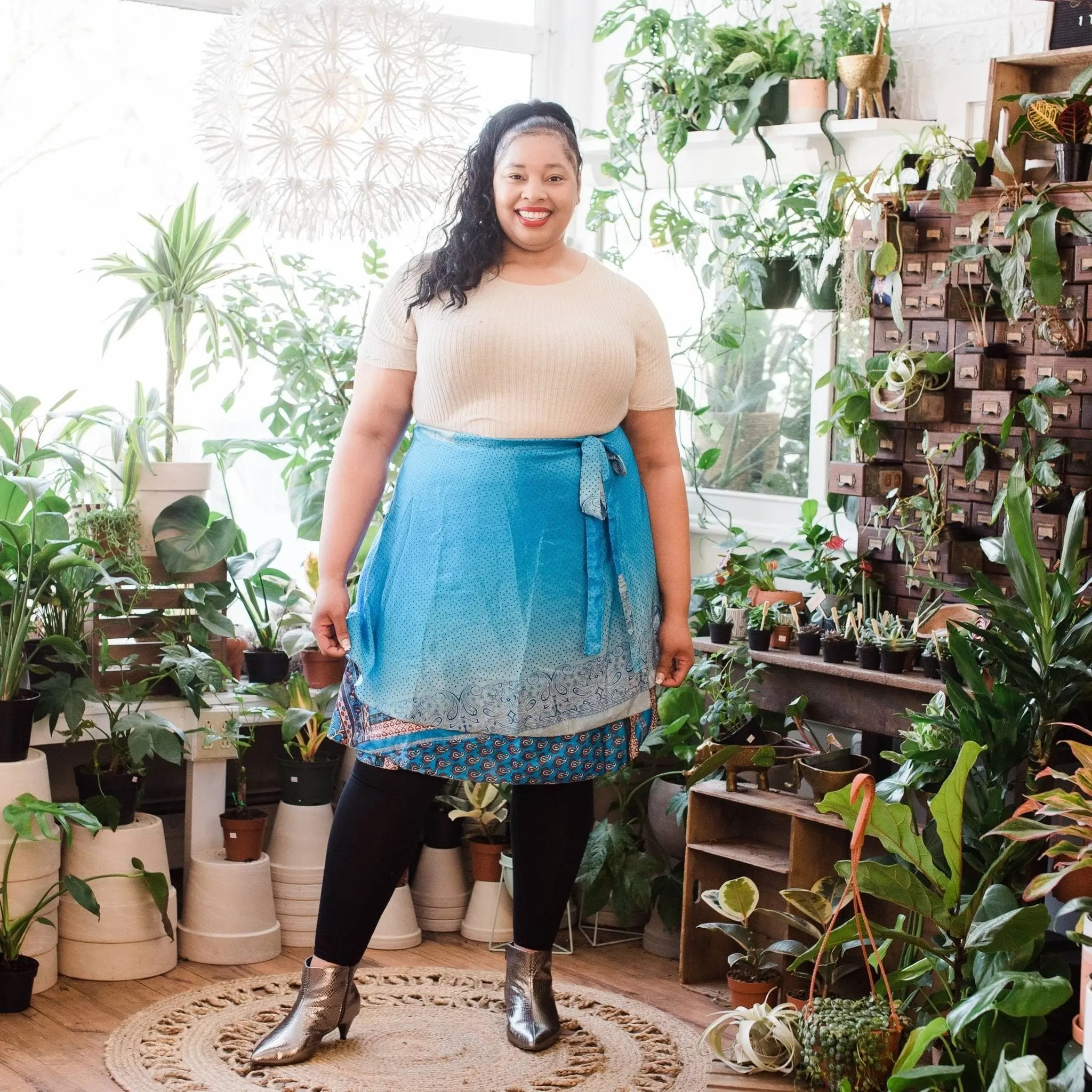 Seconds and Surplus Knee-Length-Mini Sari Wrap Skirts