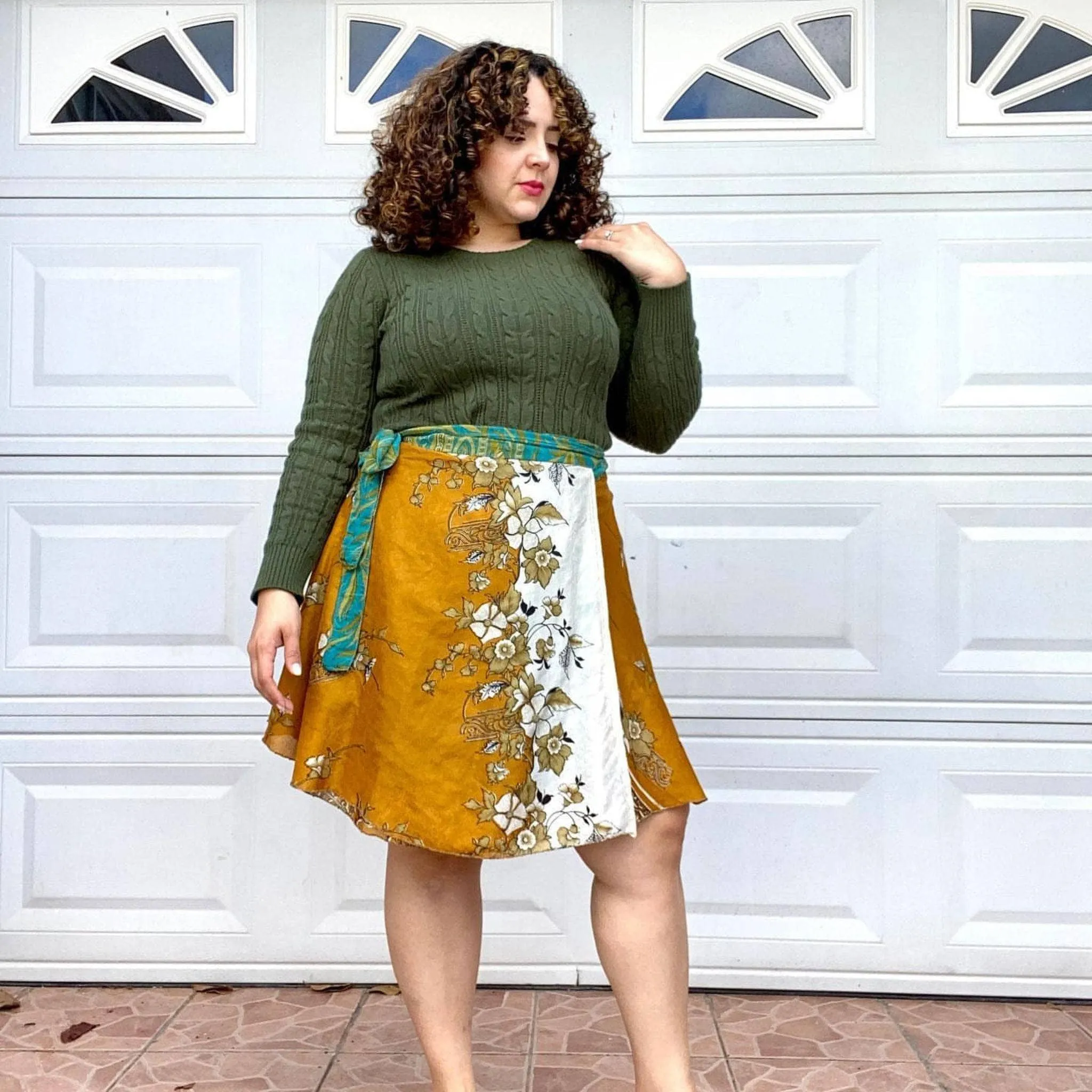 Seconds and Surplus Knee-Length-Mini Sari Wrap Skirts
