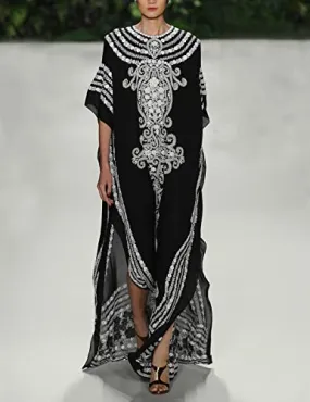 Short Sleeve Round Neck Beach Kaftan for Women