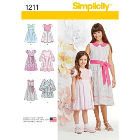 Simplicity Pattern 1211 Child's and Girls' Dress in two lengths
