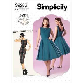 Simplicity Sewing Pattern S9286 Misses' Fold-back Facing Dresses