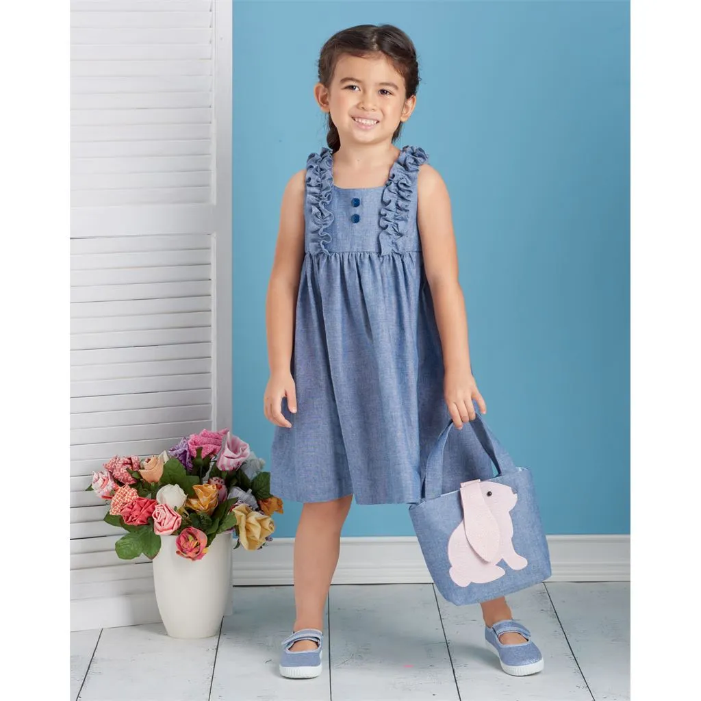 Simplicity Sewing Pattern S9559 Children's Dress, Top, Pants, Purses and Headband