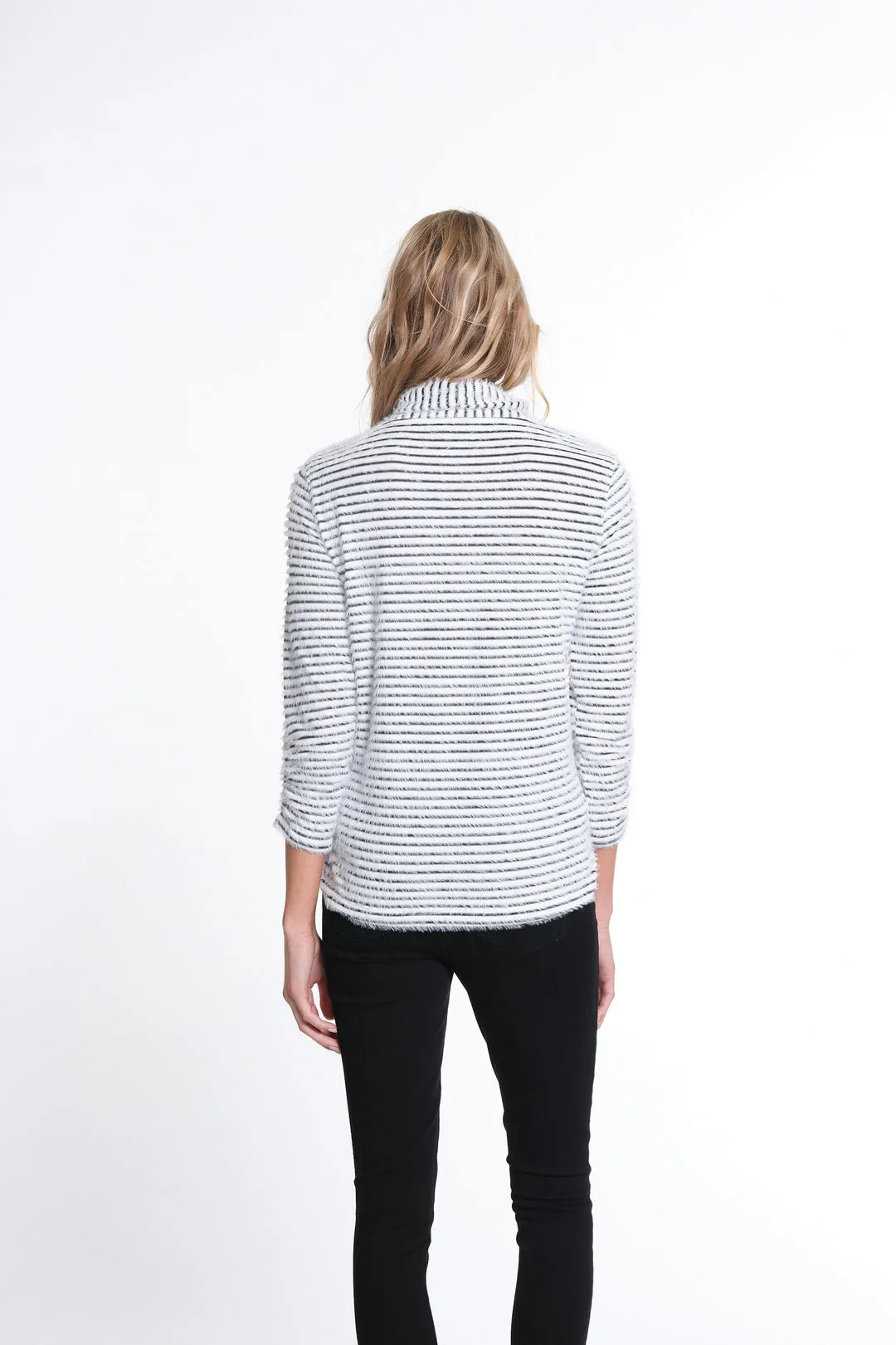 Snow White w/ Black Stripe Triple Knit Top