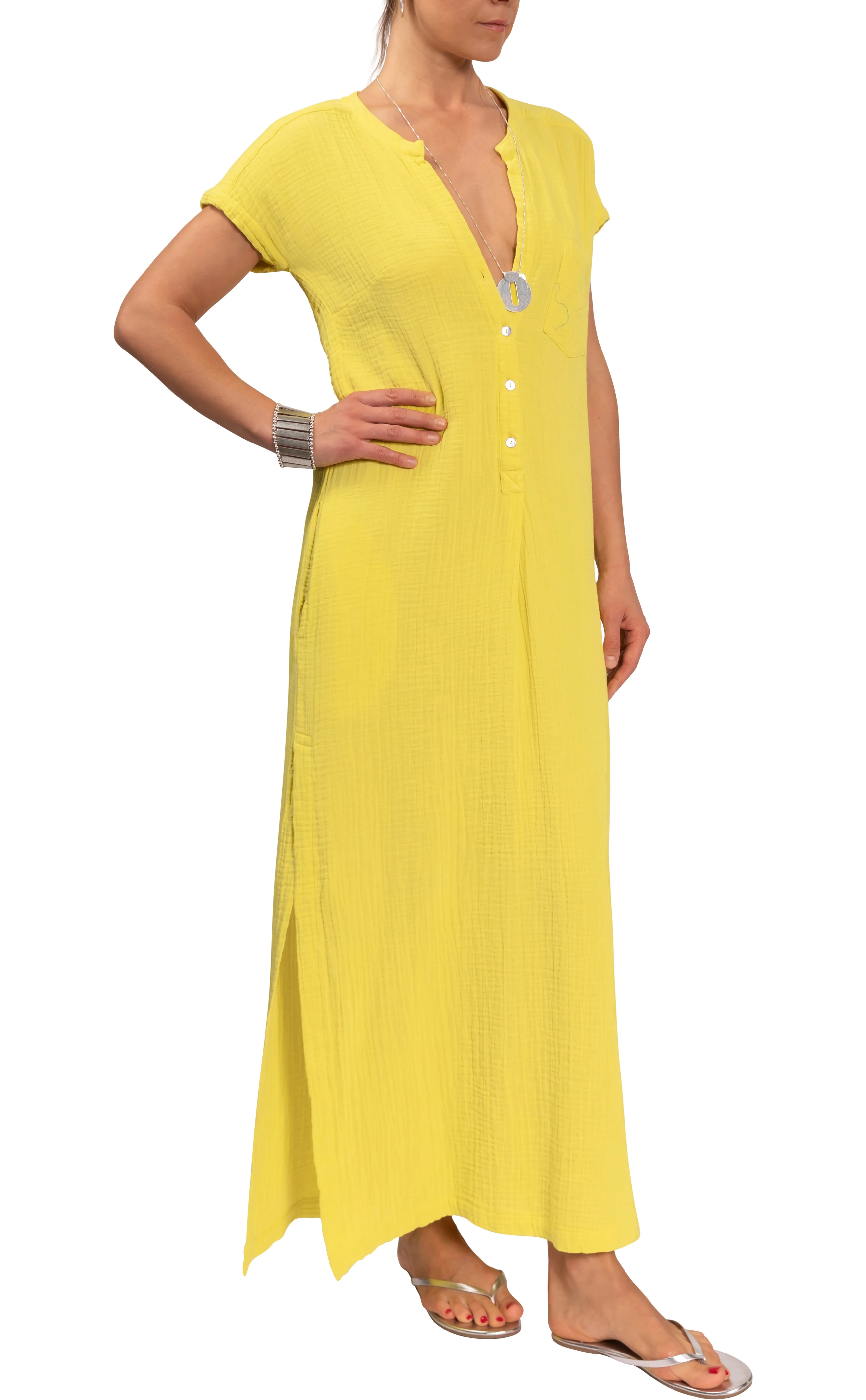 Stacey Caftan - Pineapple Cotton Bubble Gauze