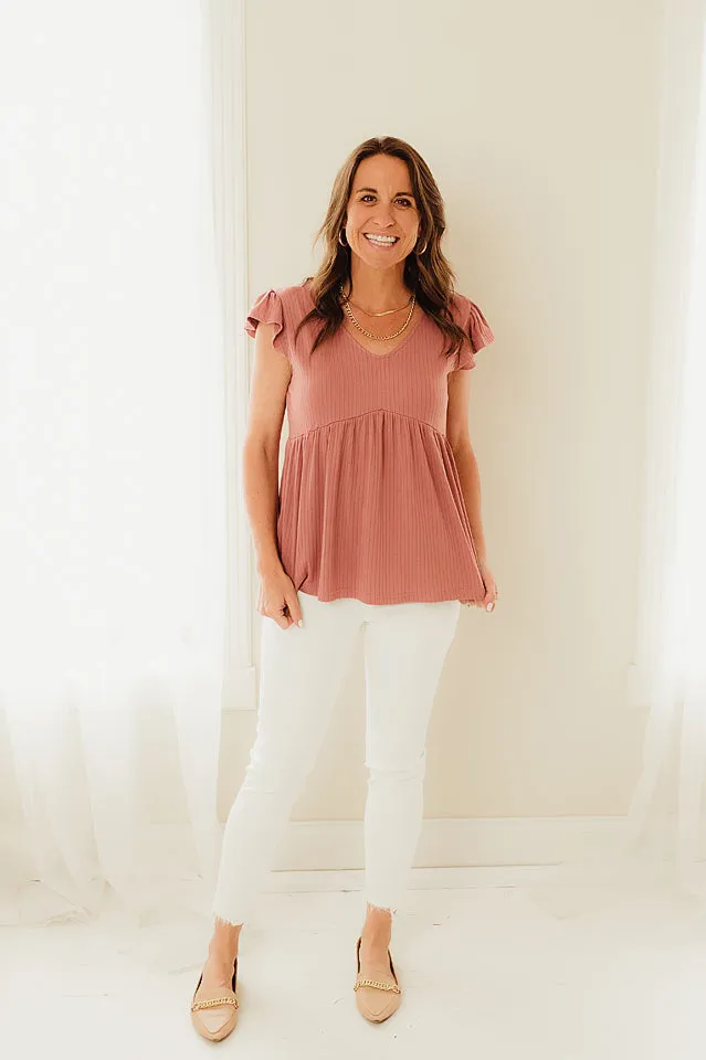 Textured Babydoll Tunic Top