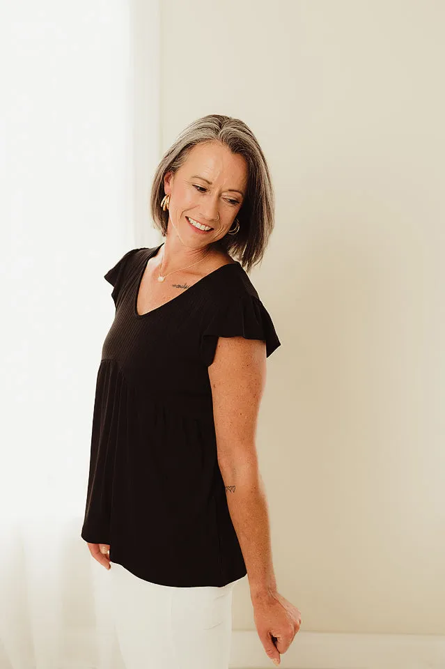 Textured Babydoll Tunic Top