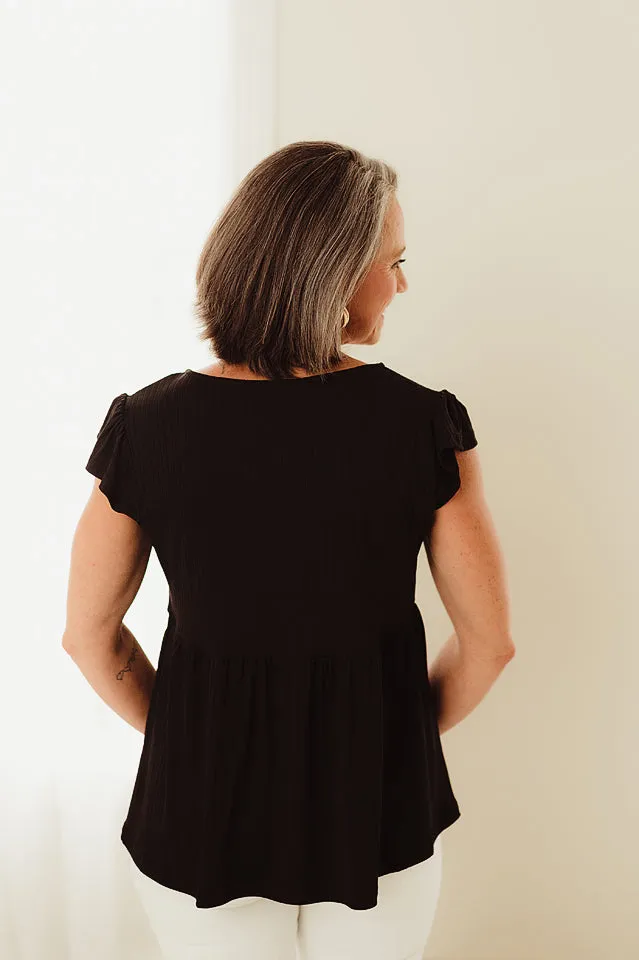 Textured Babydoll Tunic Top