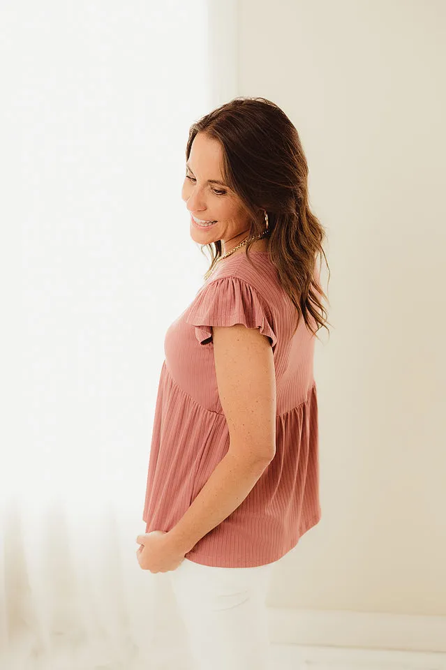 Textured Babydoll Tunic Top