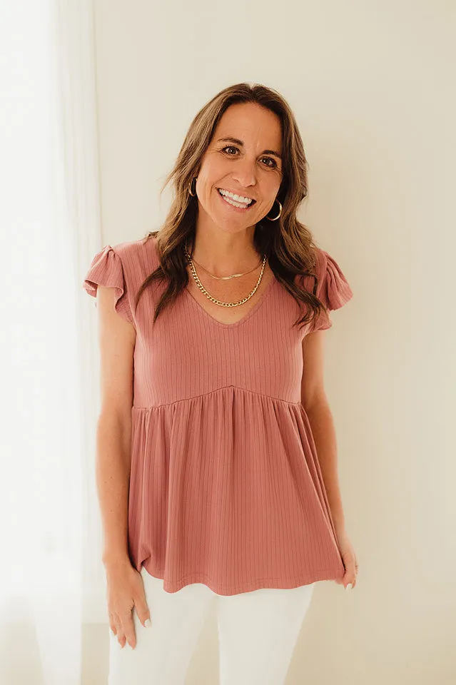 Textured Babydoll Tunic Top