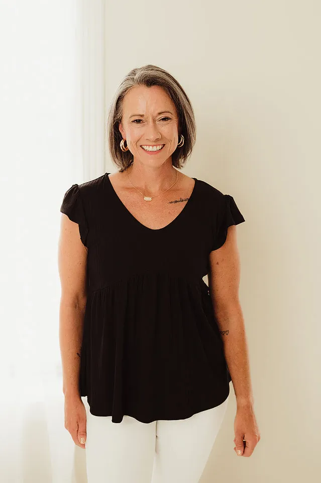 Textured Babydoll Tunic Top