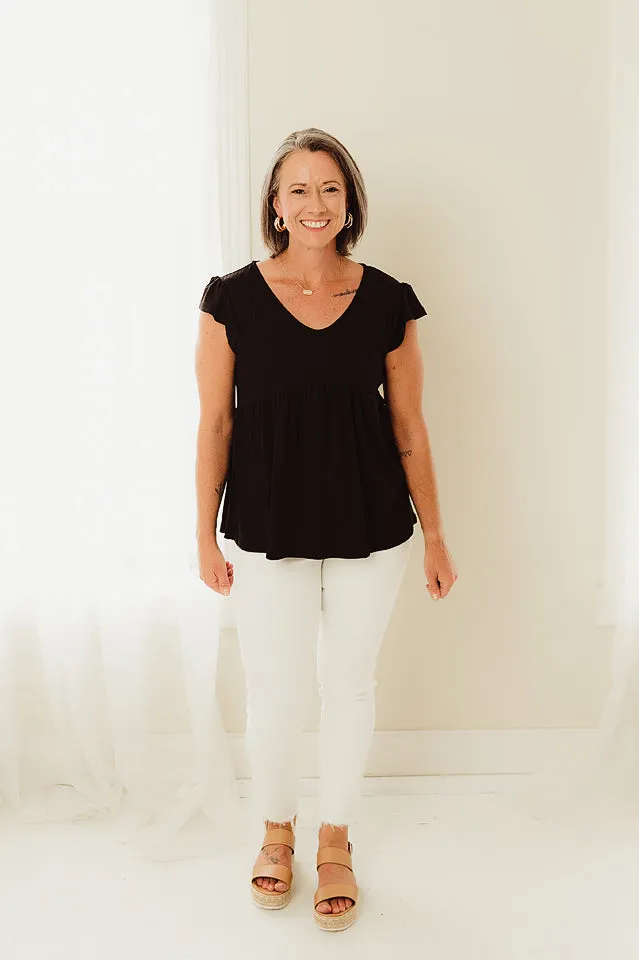 Textured Babydoll Tunic Top