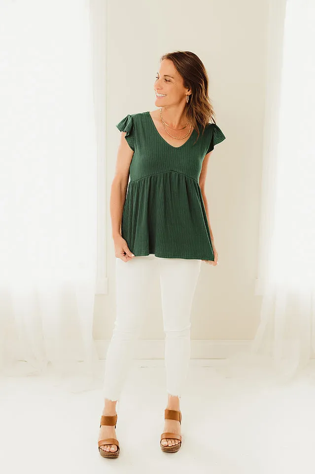 Textured Babydoll Tunic Top
