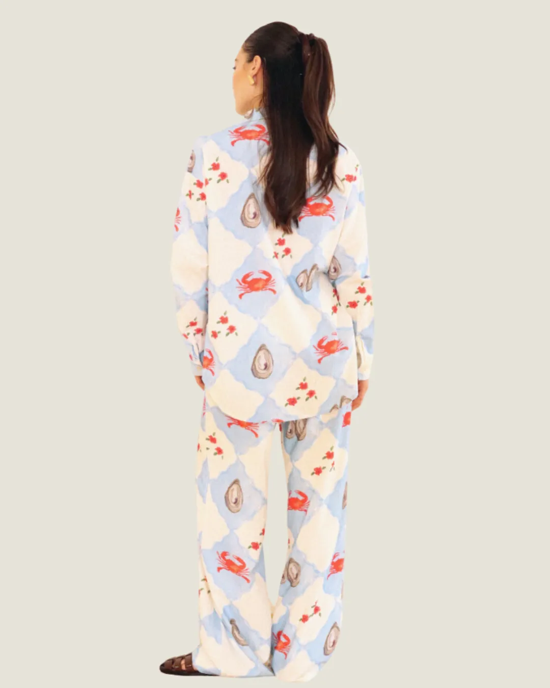 The Coastal Charm: Patterned Button-Up Top