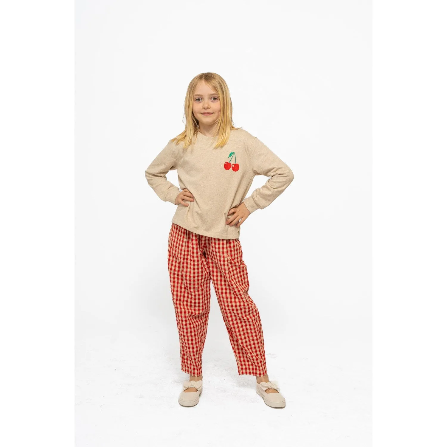 The New Poppy Red Check Nally Carrot Pants
