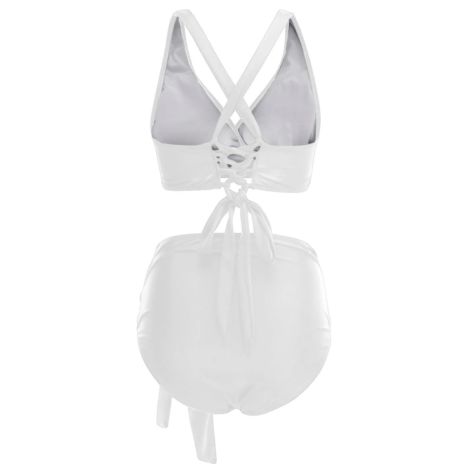 THE SULTRY LACE-UP: PLUS SIZE HIGH WASIT BIKINI WITH TANK STYLE TOP