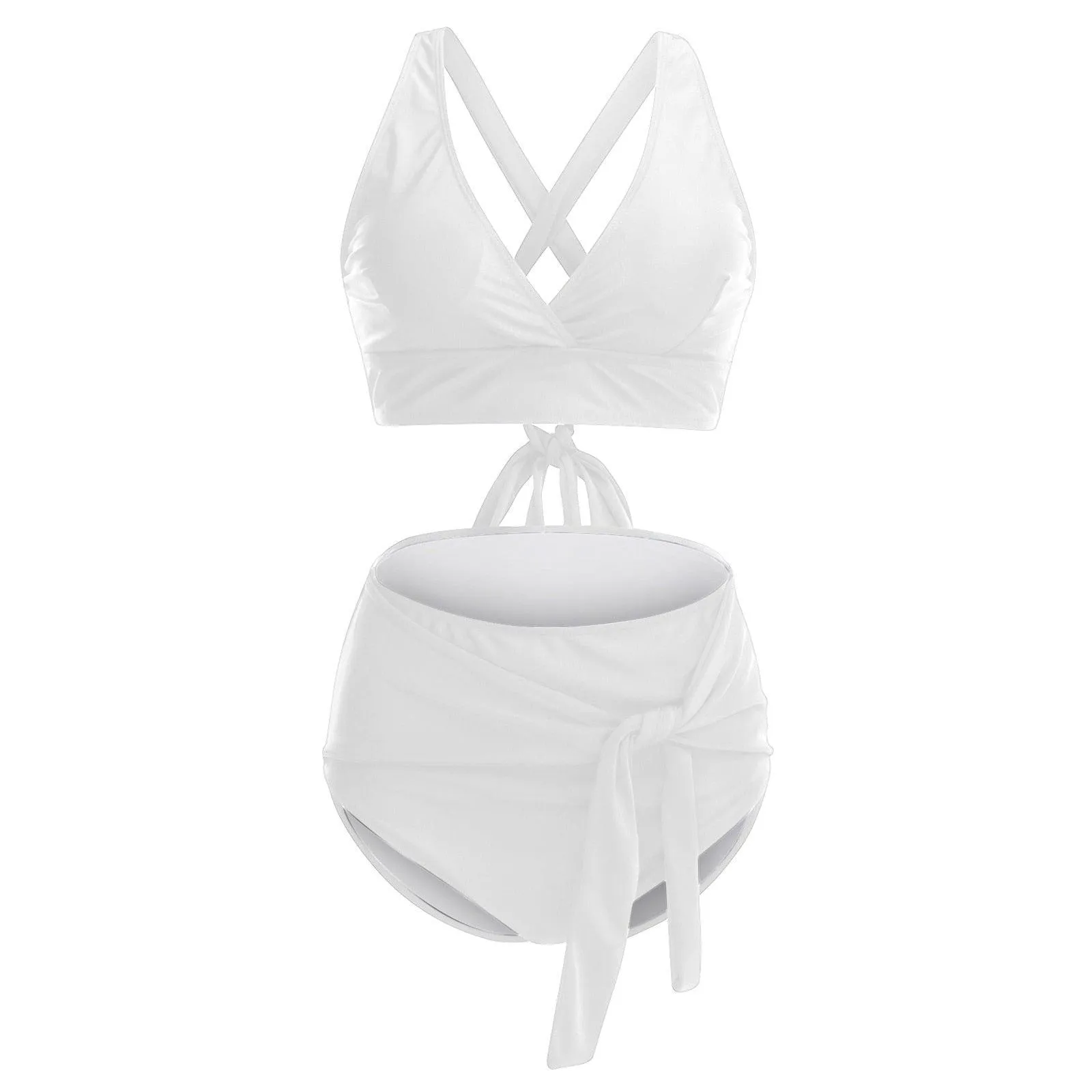 THE SULTRY LACE-UP: PLUS SIZE HIGH WASIT BIKINI WITH TANK STYLE TOP