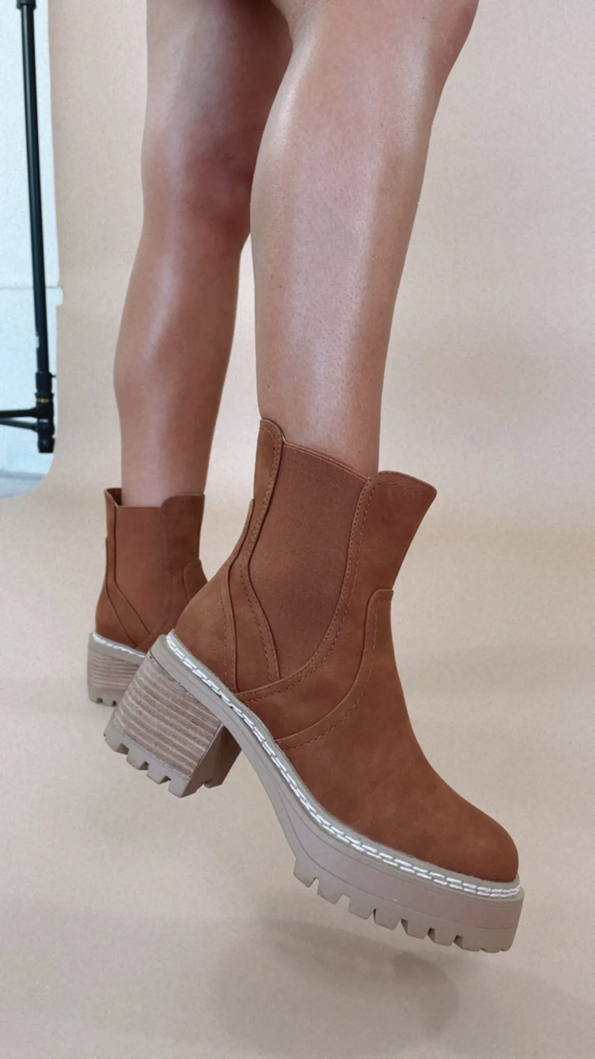 Torren Heeled Boots, Cognac