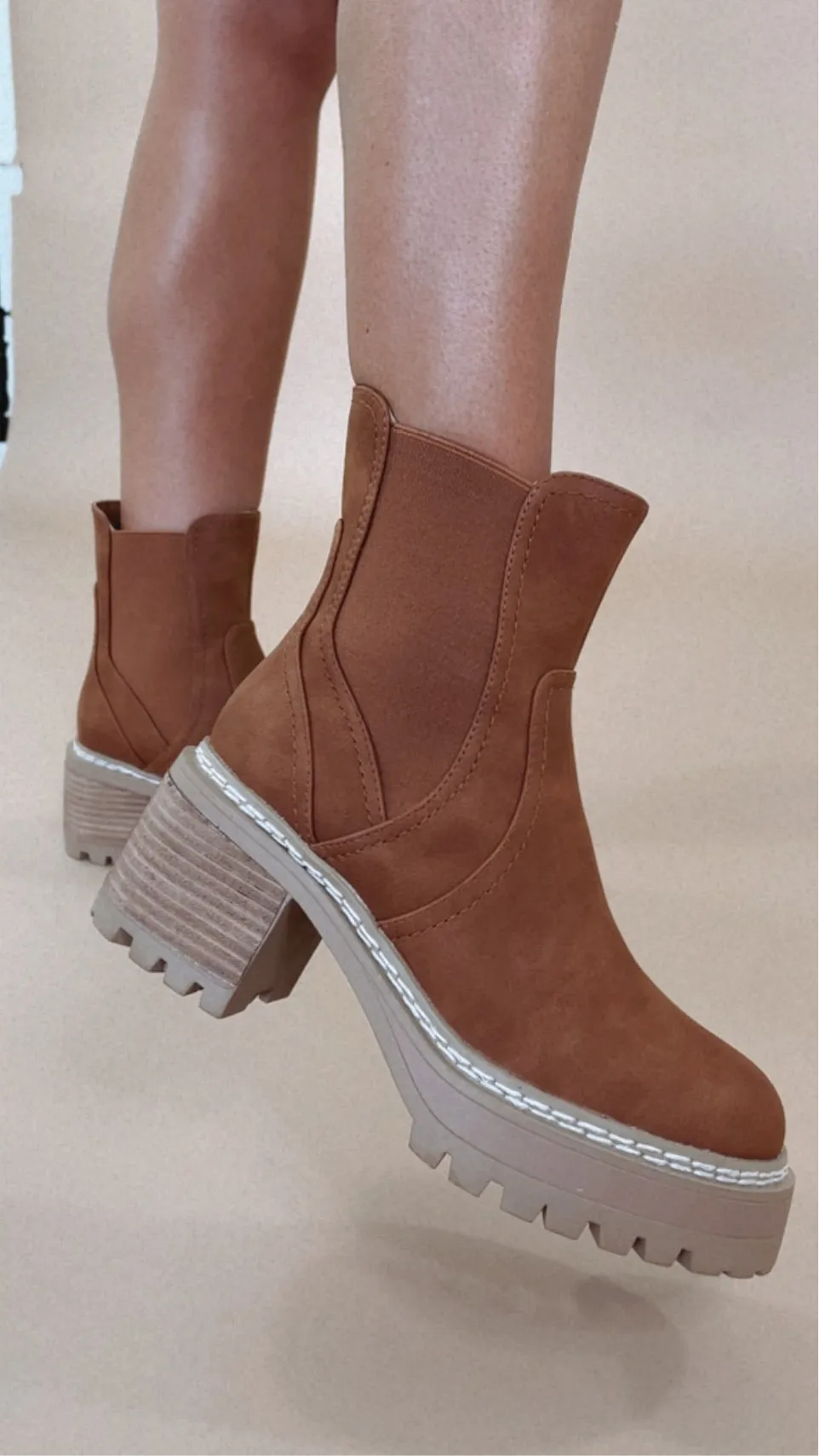 Torren Heeled Boots, Cognac