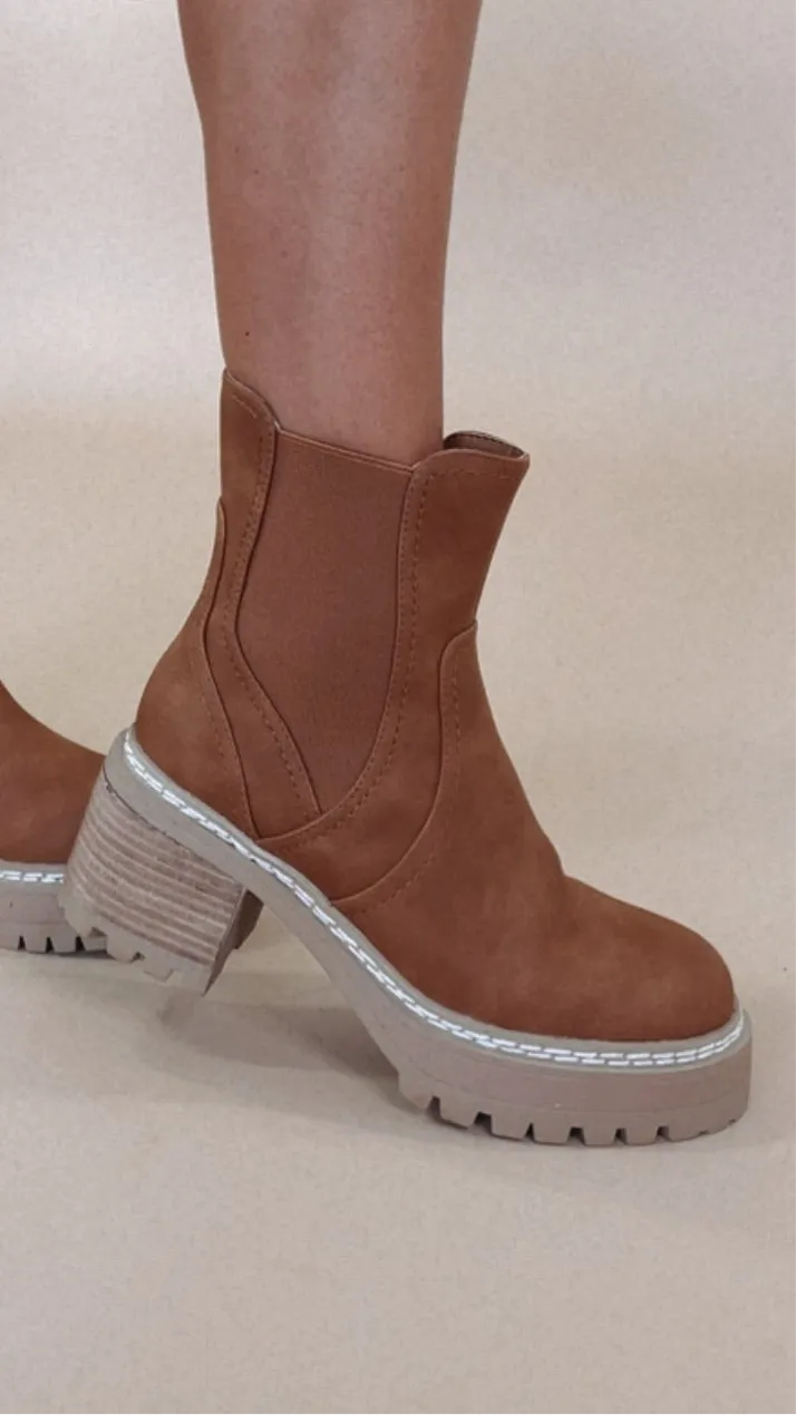 Torren Heeled Boots, Cognac
