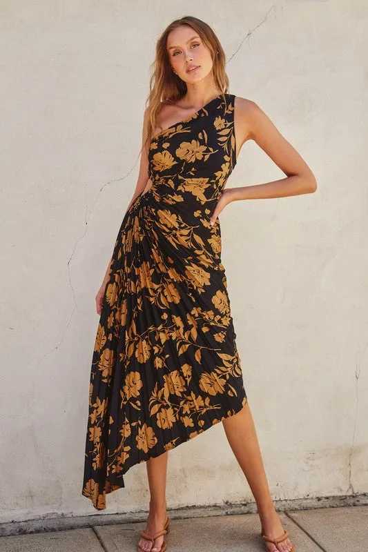 Undeniable Asymmetrical Satin Dress