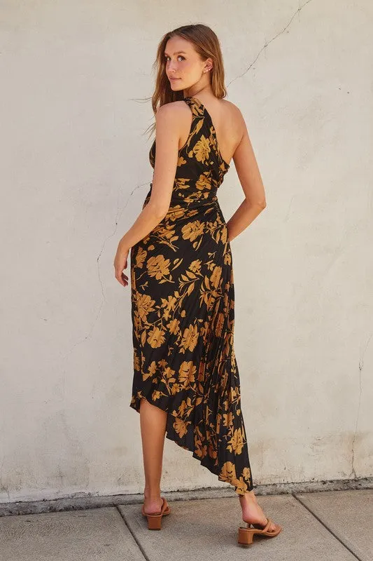 Undeniable Asymmetrical Satin Dress