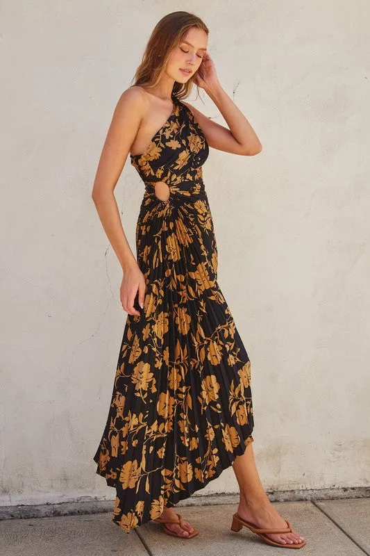 Undeniable Asymmetrical Satin Dress