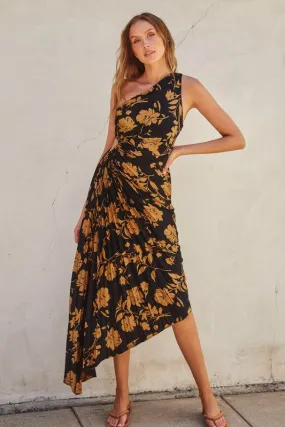 Undeniable Asymmetrical Satin Dress