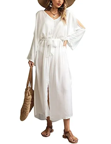 V-Neck Batwing Women's Beach Kaftan Cover Up
