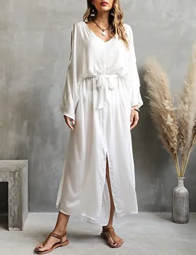 V-Neck Batwing Women's Beach Kaftan Cover Up