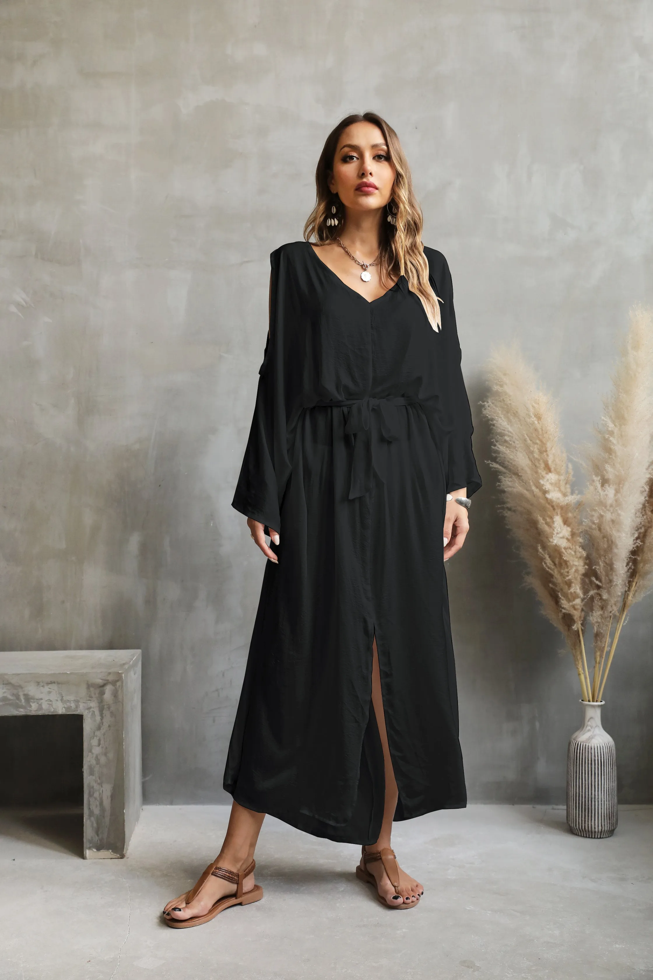 V-Neck Batwing Women's Beach Kaftan Cover Up