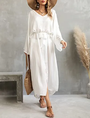 V-Neck Batwing Women's Beach Kaftan Cover Up