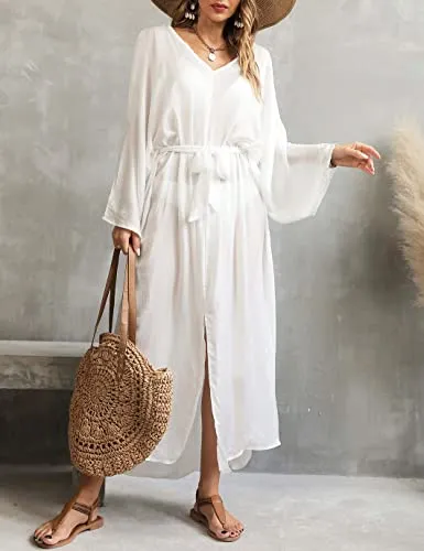 V-Neck Batwing Women's Beach Kaftan Cover Up