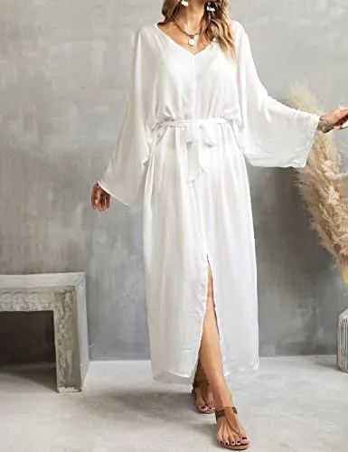 V-Neck Batwing Women's Beach Kaftan Cover Up