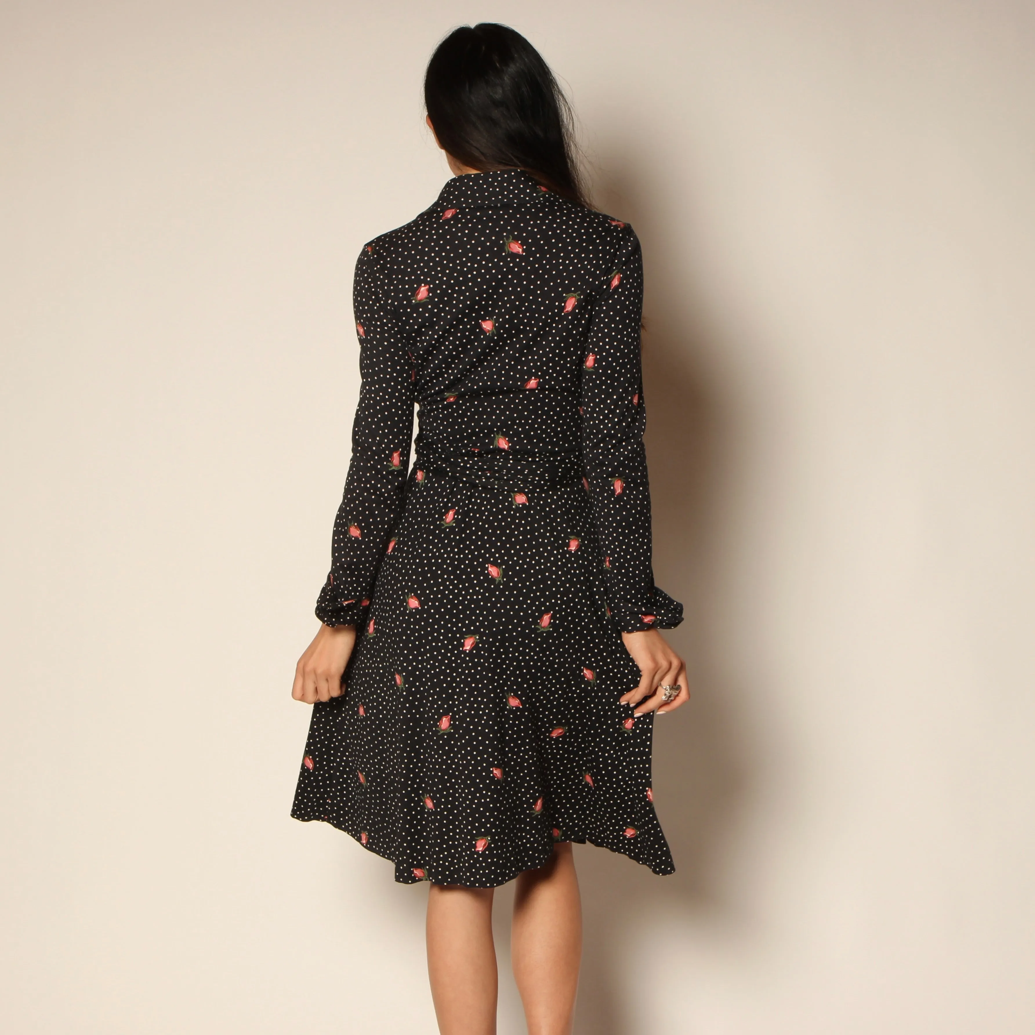 Vintage 70's Diane Von Furstenberg Italy Rosebud Wrap Dress