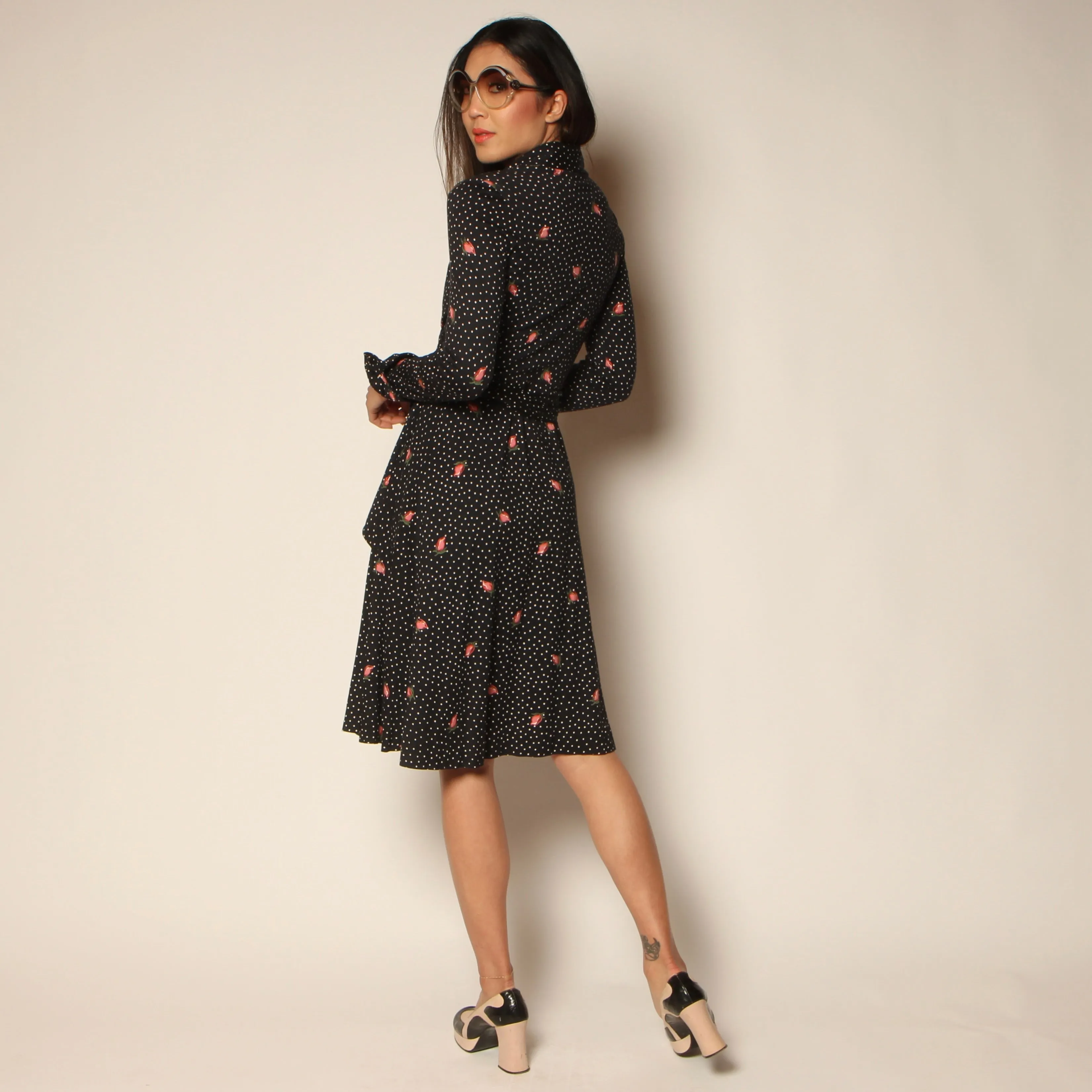 Vintage 70's Diane Von Furstenberg Italy Rosebud Wrap Dress