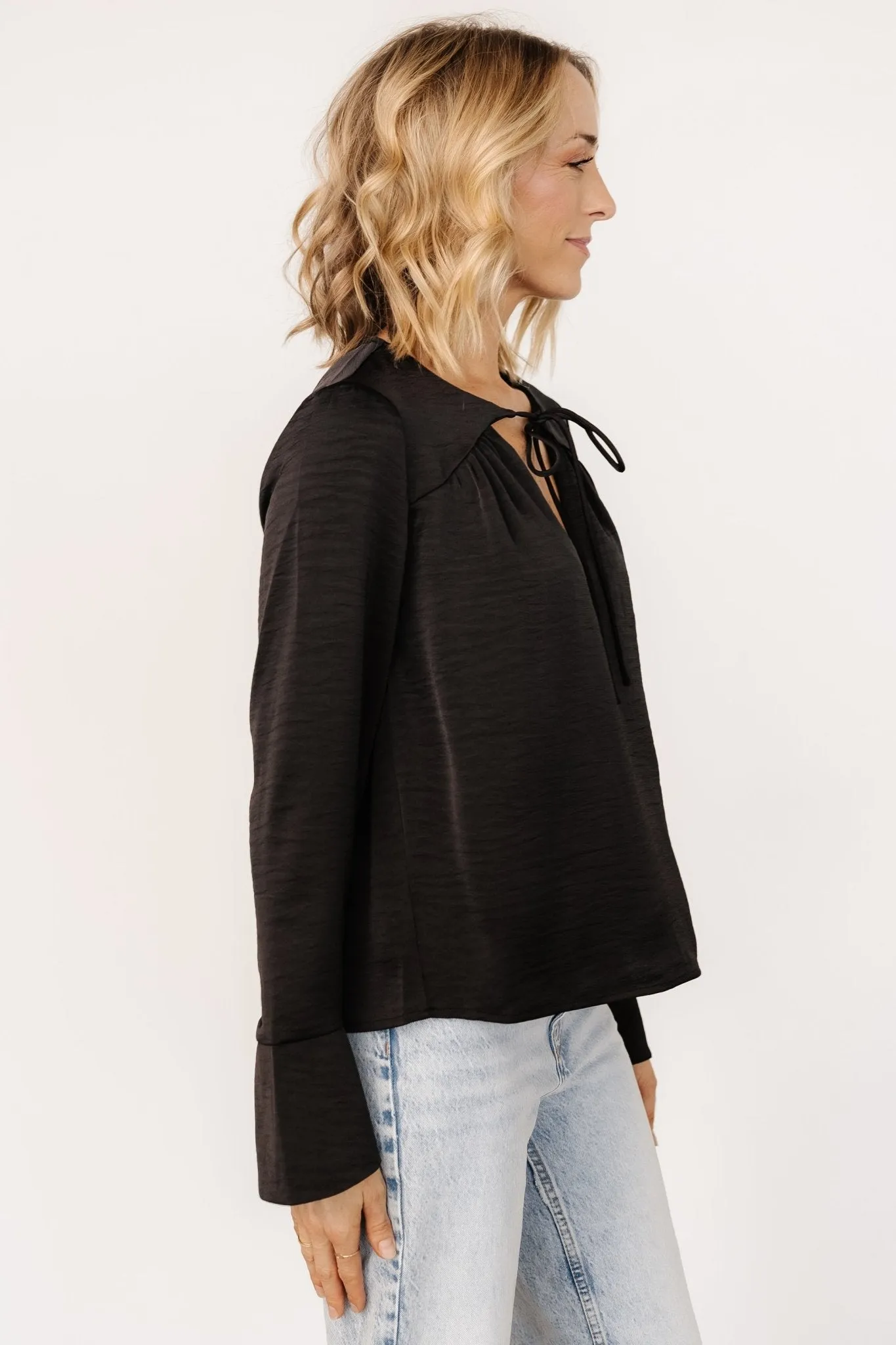 Westminster Satin Top | Black