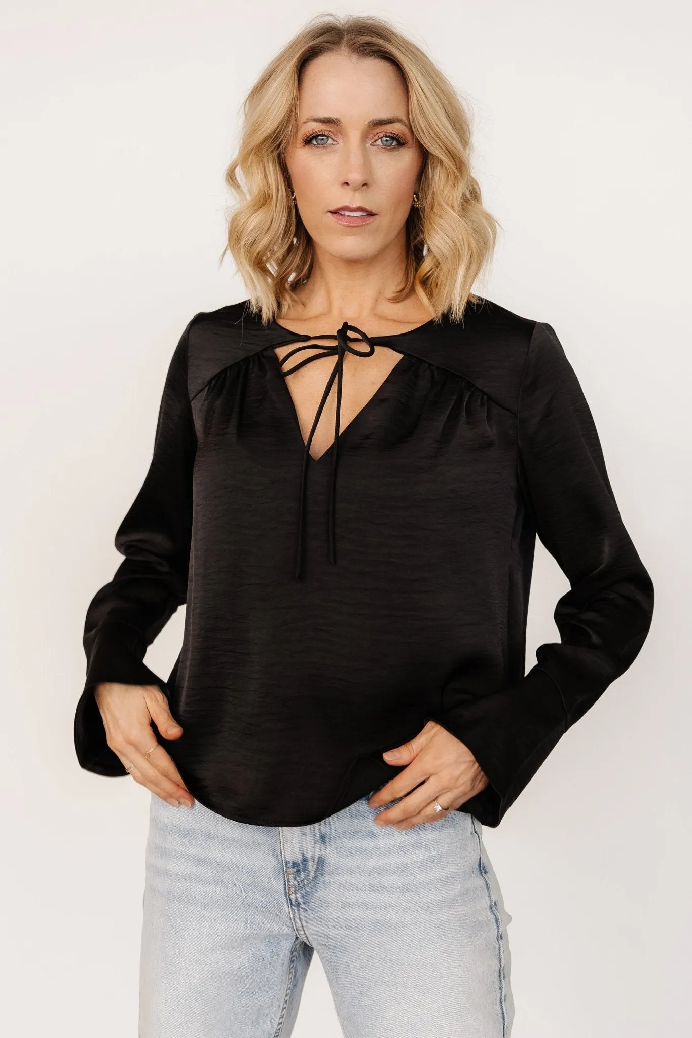 Westminster Satin Top | Black