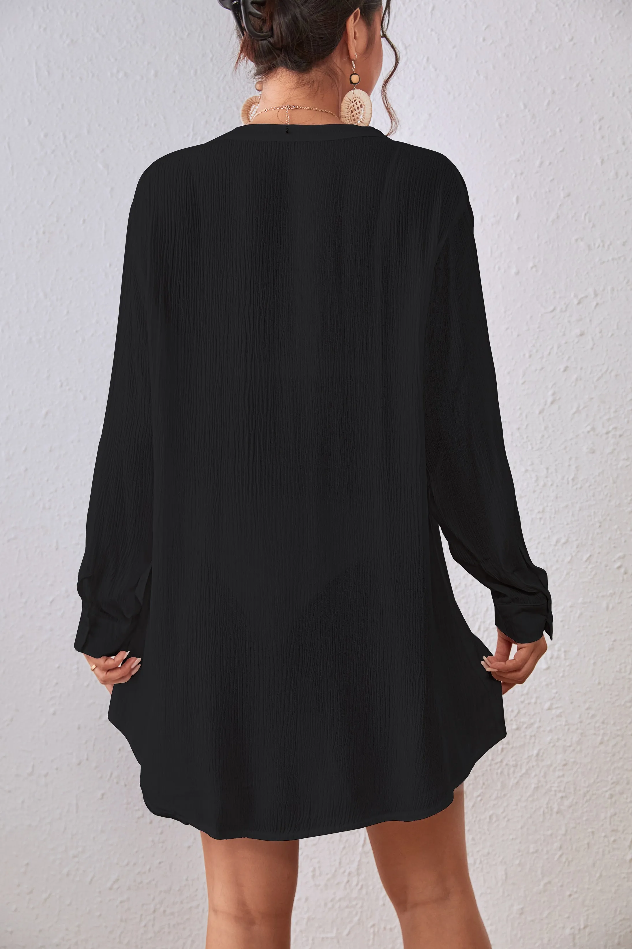 White V-Neck Beach Cover-Up for Women Summer Swimwear